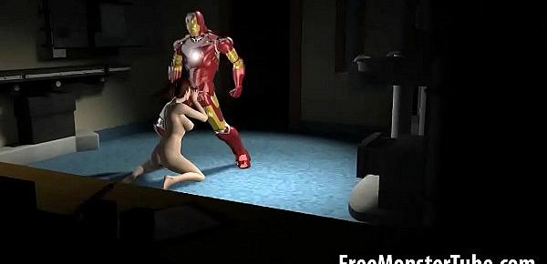  Hot 3D babe sucks cock and gets fucked by Iron Manan3-high 1
